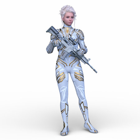 3DCG images of a cyber womanの写真素材
