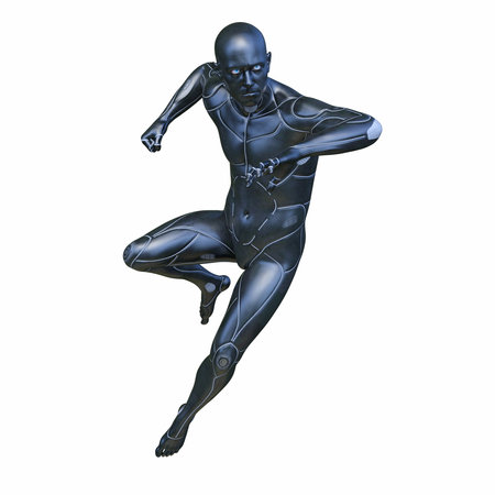 3DCG images of a male cyborgの写真素材
