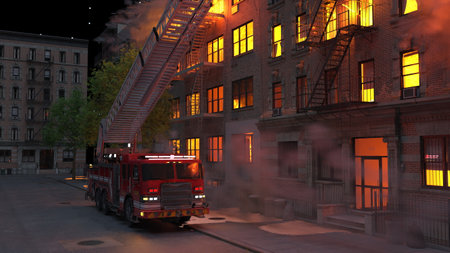 3DCG images of the fire scene
