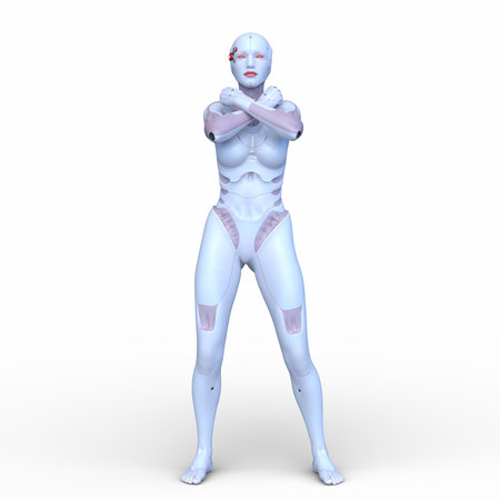 3DCG images of a female cyborgの写真素材