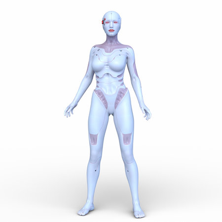 3DCG images of a female cyborgの写真素材