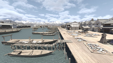 3DCG images of the harborの写真素材