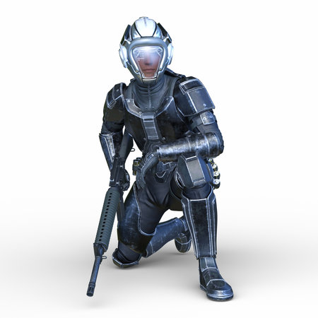 3DCG images of a cyber warriorの写真素材