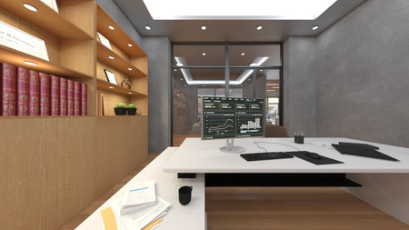 3DCG images of the glass walled meeting roomsの写真素材