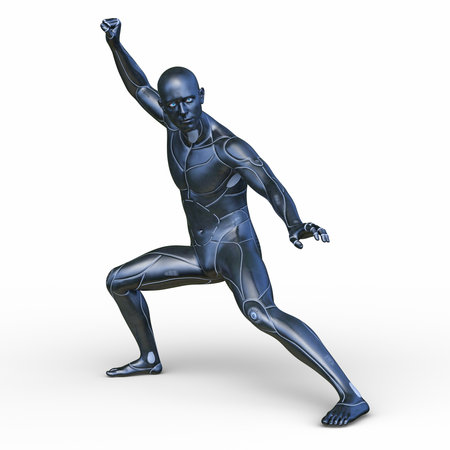 3DCG images of a male cyborgの写真素材
