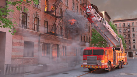 3DCG images of the fire sceneの写真素材