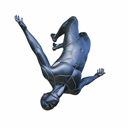 3DCG images of a male cyborgの写真素材