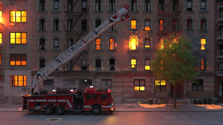 3DCG images of the fire sceneの写真素材