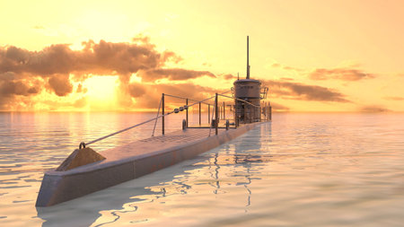 3DCG images of the submarineの写真素材