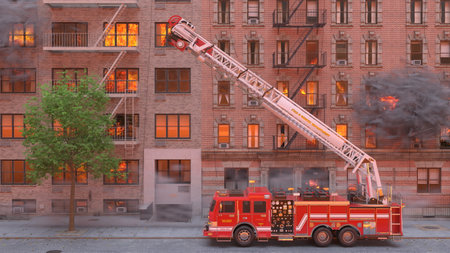3DCG images of the fire sceneの写真素材