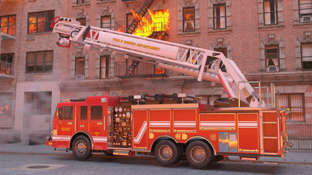 3DCG images of the fire scene
