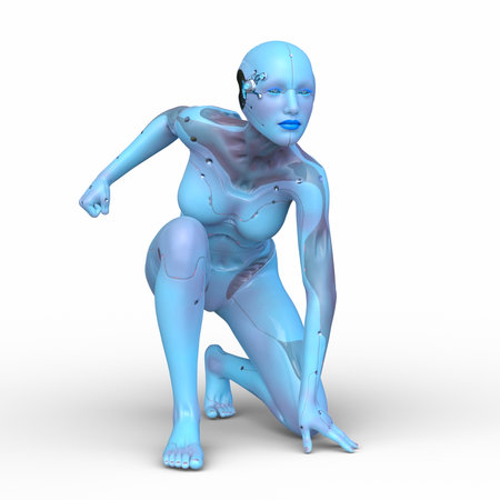 3DCG images of a female cyborgの写真素材