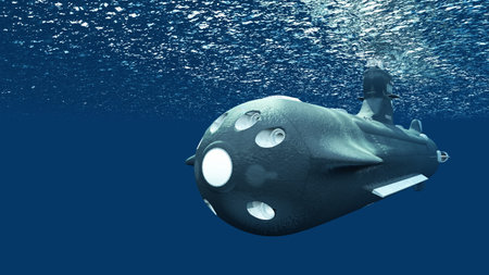 3DCG images of the submarineの写真素材