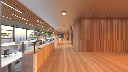 3DCG images of the glass walled meeting roomsの写真素材