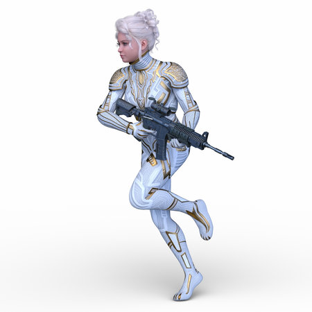 3DCG images of a cyber womanの写真素材