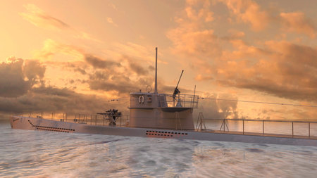 3DCG images of the submarineの写真素材