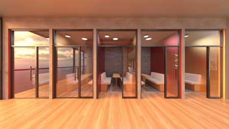 3DCG images of the glass walled meeting roomsの写真素材