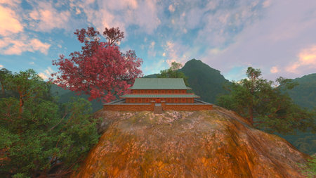 3DCG images of the Chinese style buildingsの写真素材