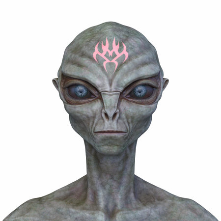 3DCG images of a male alien faceの写真素材