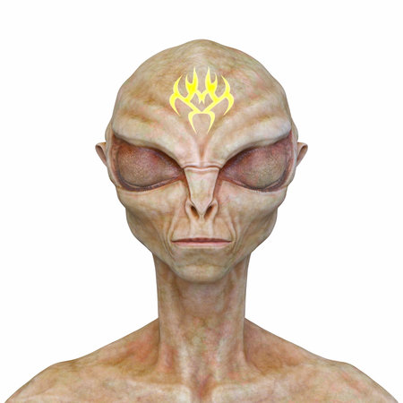 3DCG images of a male alien faceの写真素材