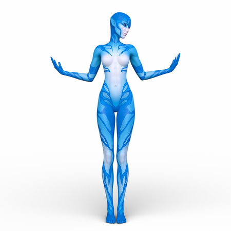 3DCG images of a female alienの写真素材