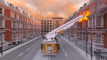 3DCG images of the fire sceneの写真素材