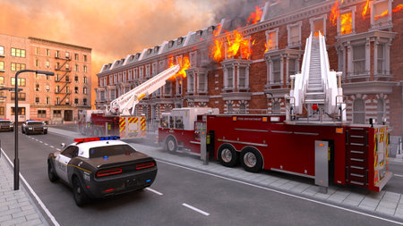 3DCG images of the fire sceneの写真素材