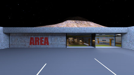 3DCG images of the spaceship hangarの写真素材