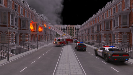 3DCG images of the fire sceneの写真素材