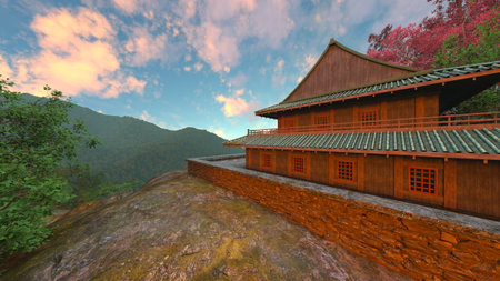3DCG images of the Chinese style buildingsの写真素材