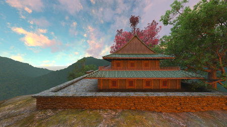 3DCG images of the Chinese style buildingsの写真素材