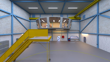 3DCG images of the spaceship hangarの写真素材