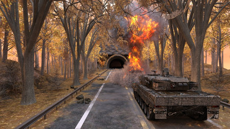 3DCG images of a tankの写真素材