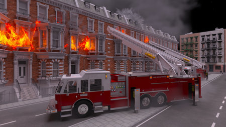 3DCG images of the fire sceneの写真素材