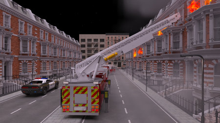 3DCG images of the fire sceneの写真素材
