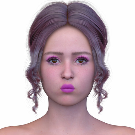 3DCG images of a woman's face close-upの写真素材