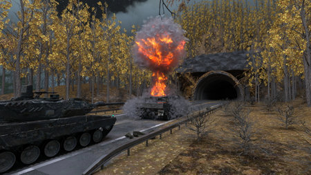 3DCG images of a tankの写真素材