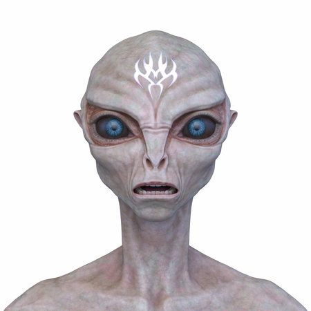 3DCG images of a male alien faceの写真素材