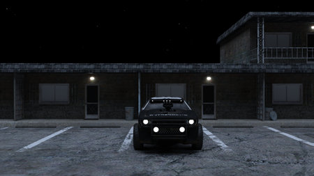 3D rendering of a police carの写真素材