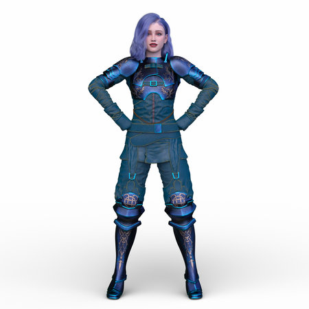 3DCG images of a female warriorの写真素材