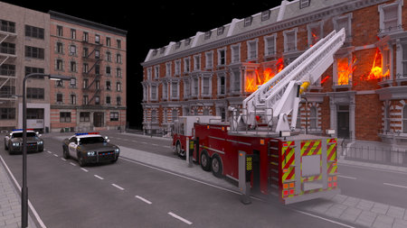 3DCG images of the fire sceneの写真素材