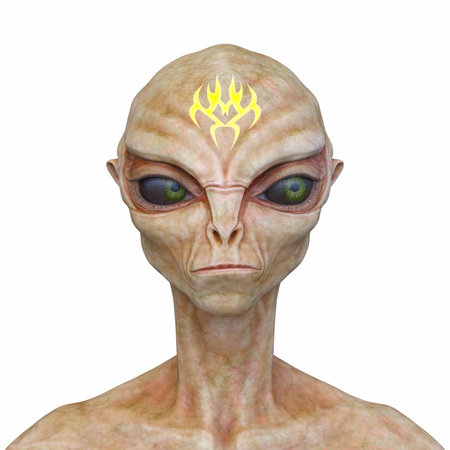 3DCG images of a male alien faceの写真素材