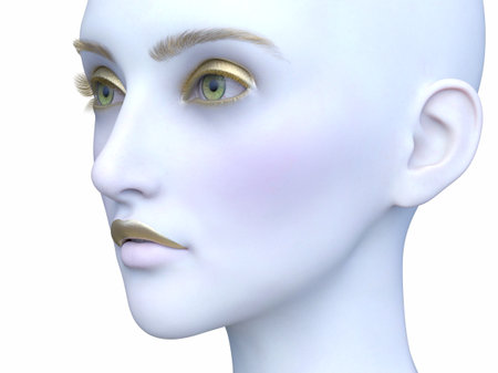 3DCG images of a woman's face close-upの写真素材