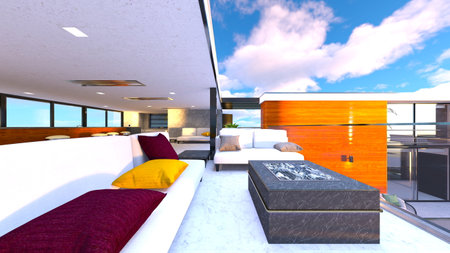 3DCG images of the resort hotelの写真素材