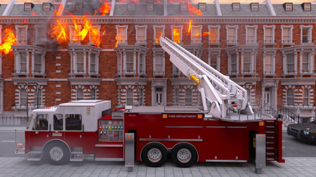 3DCG images of the fire sceneの写真素材