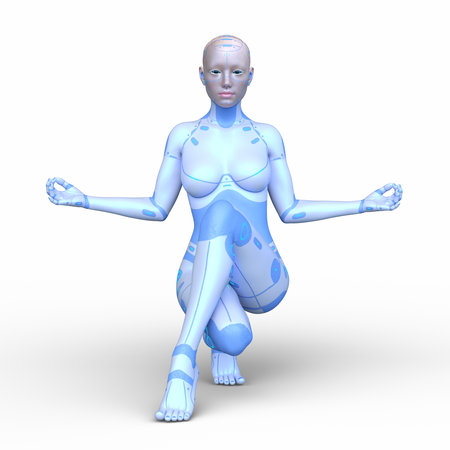 3DCG images of a female cyborgの写真素材