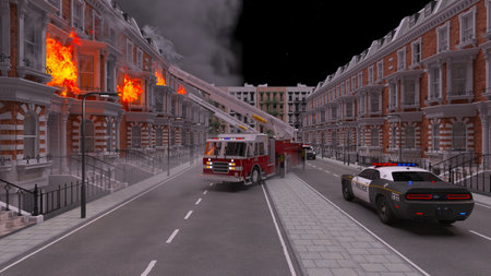 3DCG images of the fire sceneの写真素材