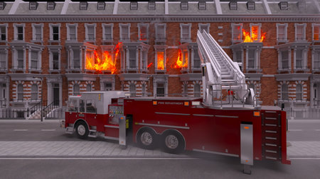 3DCG images of the fire sceneの写真素材