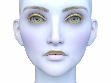 3DCG images of a woman's face close-upの写真素材