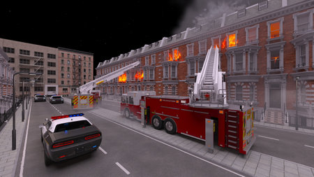 3DCG images of the fire sceneの写真素材